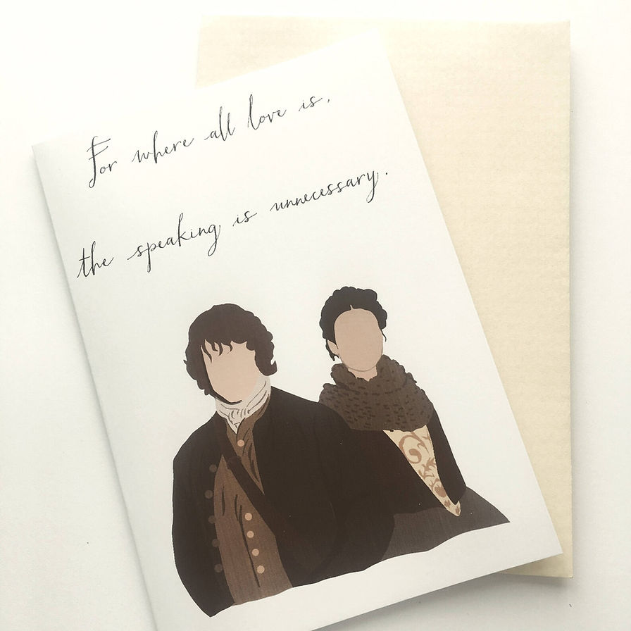 outlander valentines card jamie and claire unique valentine's day gifts for book lovers gift ideas for readers best valentines gifts what to get a book lover for valentines day romantic valentines day card outlander