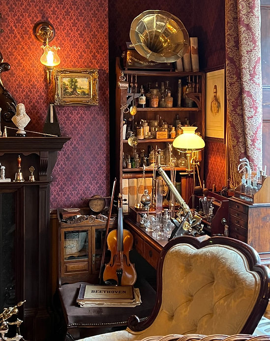 Sherlock Holmes Museum and shop London literary sites literary travel sir arthur conan doyle how to get to the sherlock holmes museum violin