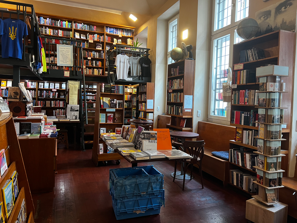 English bookstores in Prague book bar book cafe The Globe bookstore and cafe shakespeare and sons indie bookstores