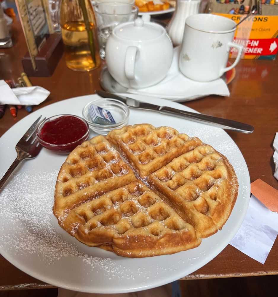 The Globe book café has one of Prague's best brunches waffles and tea at the Globe bookstore and cafe an english bookstore in prague