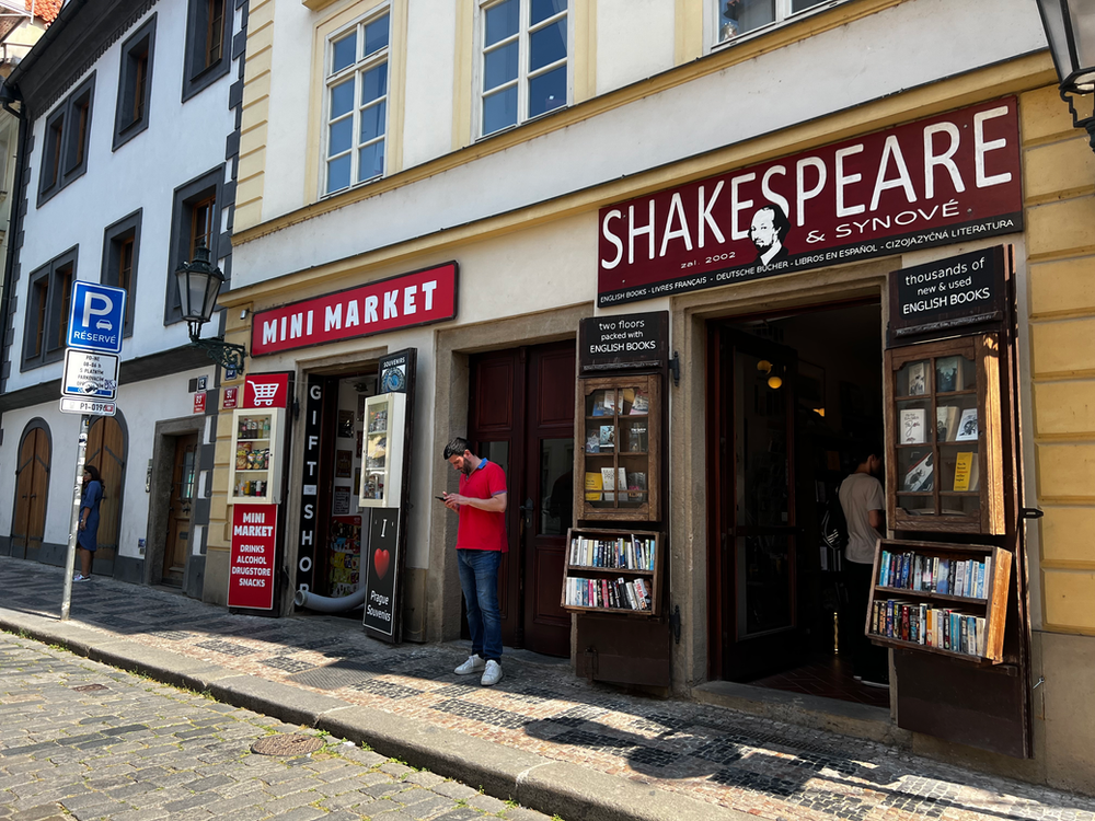 English bookstores in Prague book bar book cafe The Globe bookstore and cafe shakespeare and sons indie bookstores
