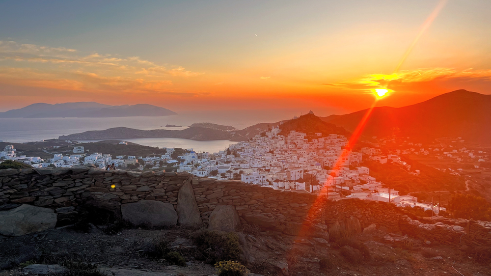 A stunning sunset in underrated Ios, Greece homer's tomb ios island greece homer's odyssey death of homer underrated greek island