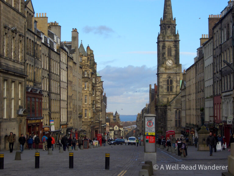 edinburgh royal mile with gothic spires and stone buildings