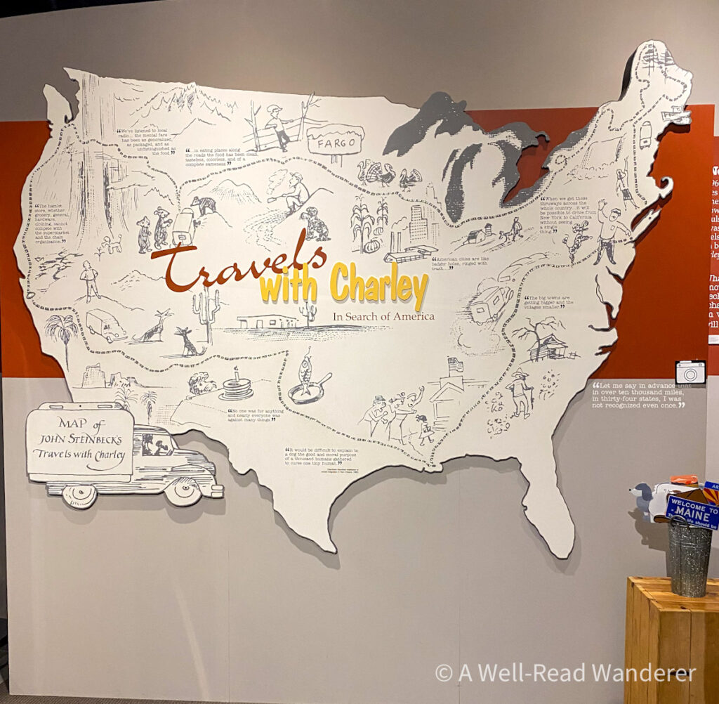 usa map with route taken in travels with charley by john steinbeck