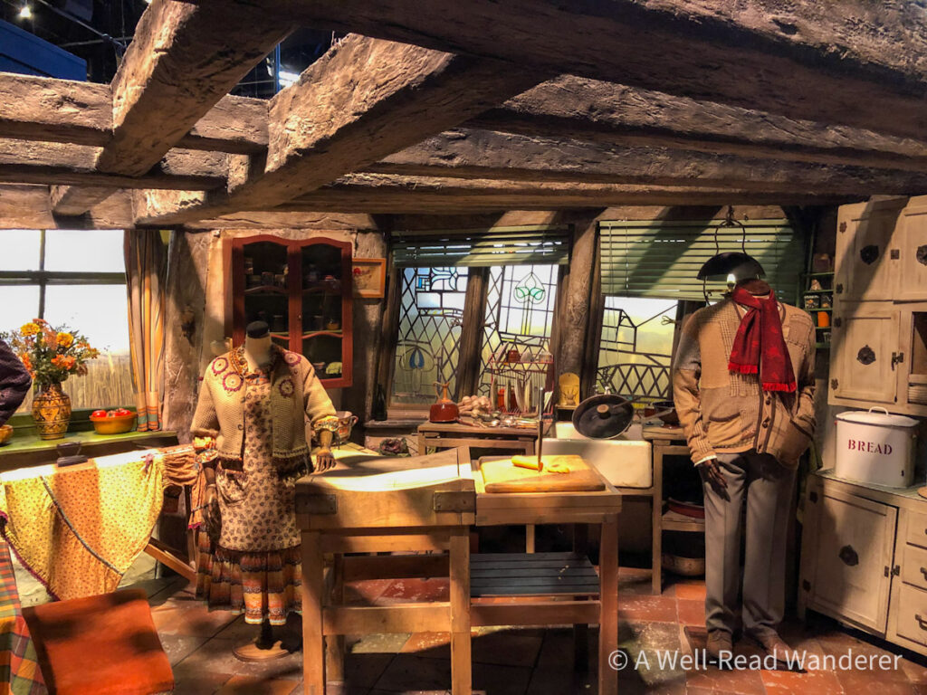 the set of the burrow's kitchen at the london harry potter studio tour