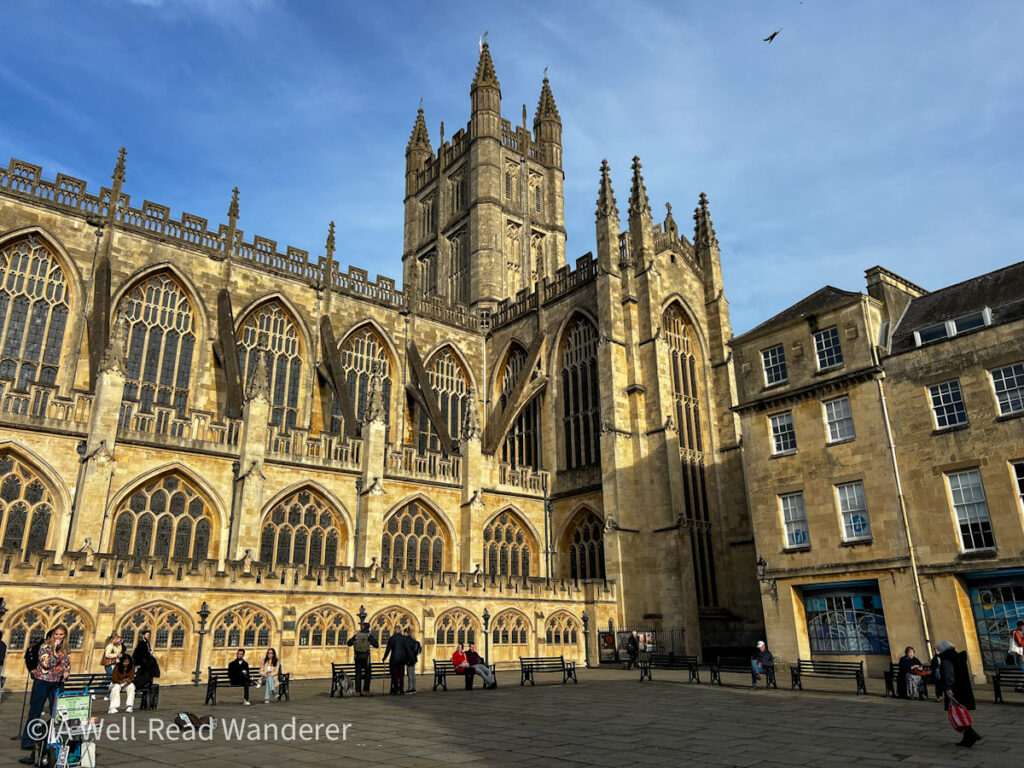 the iconic gothic exterior of bath abbey